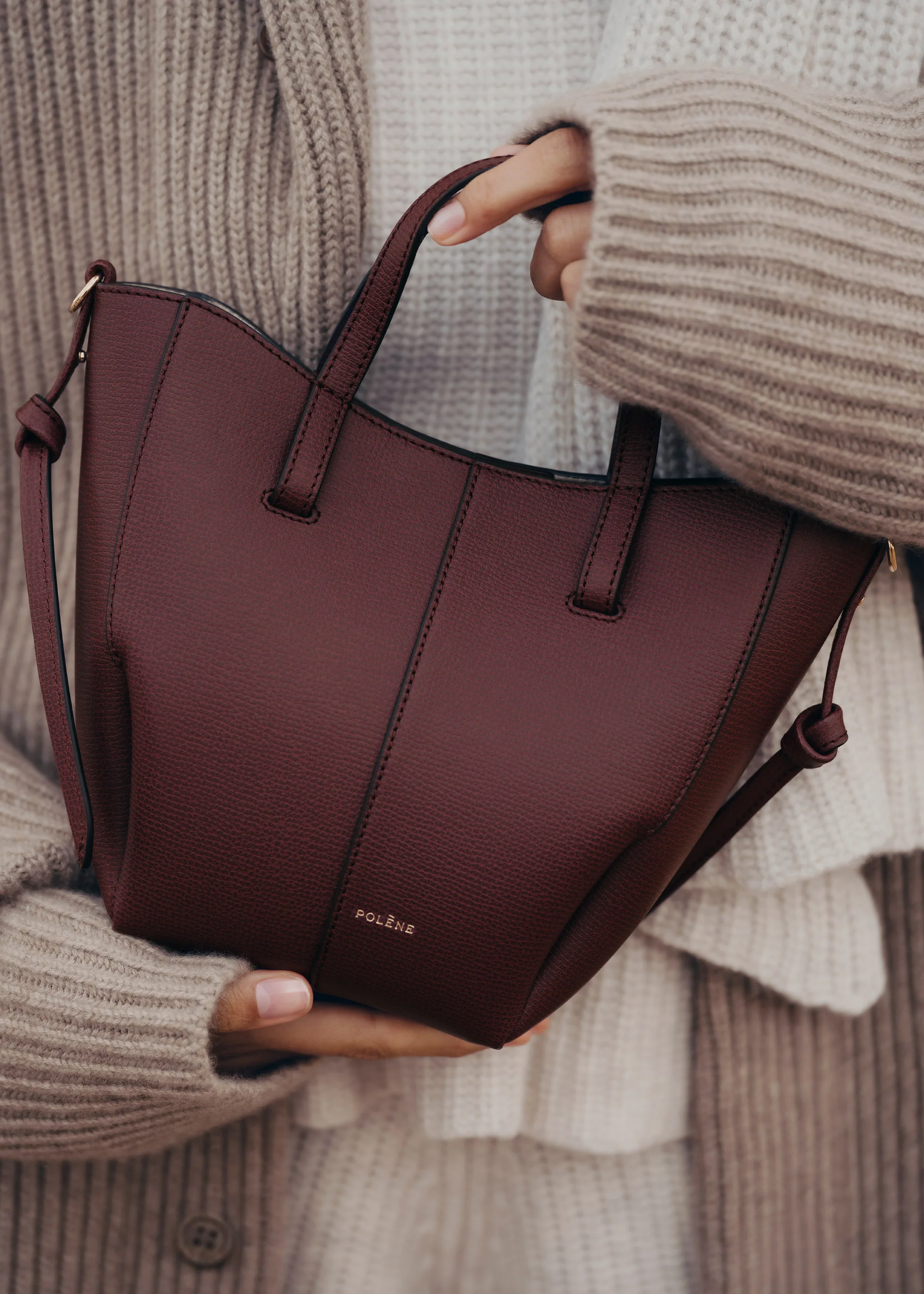 Cyme Tote Nano - Cerise Noire Grainé - Image 3