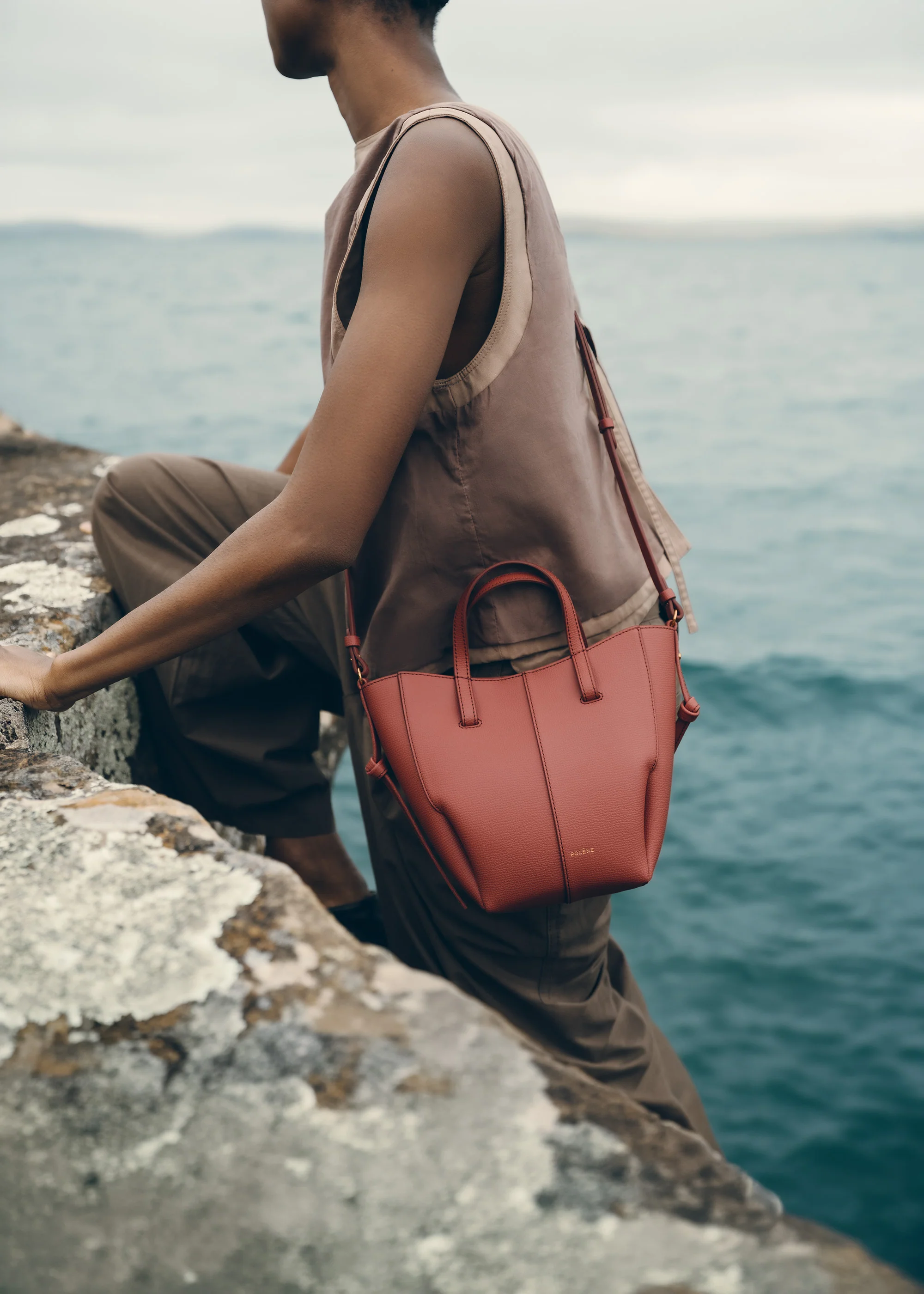 Cyme Tote Nano - Terracotta Grainé - Image 3