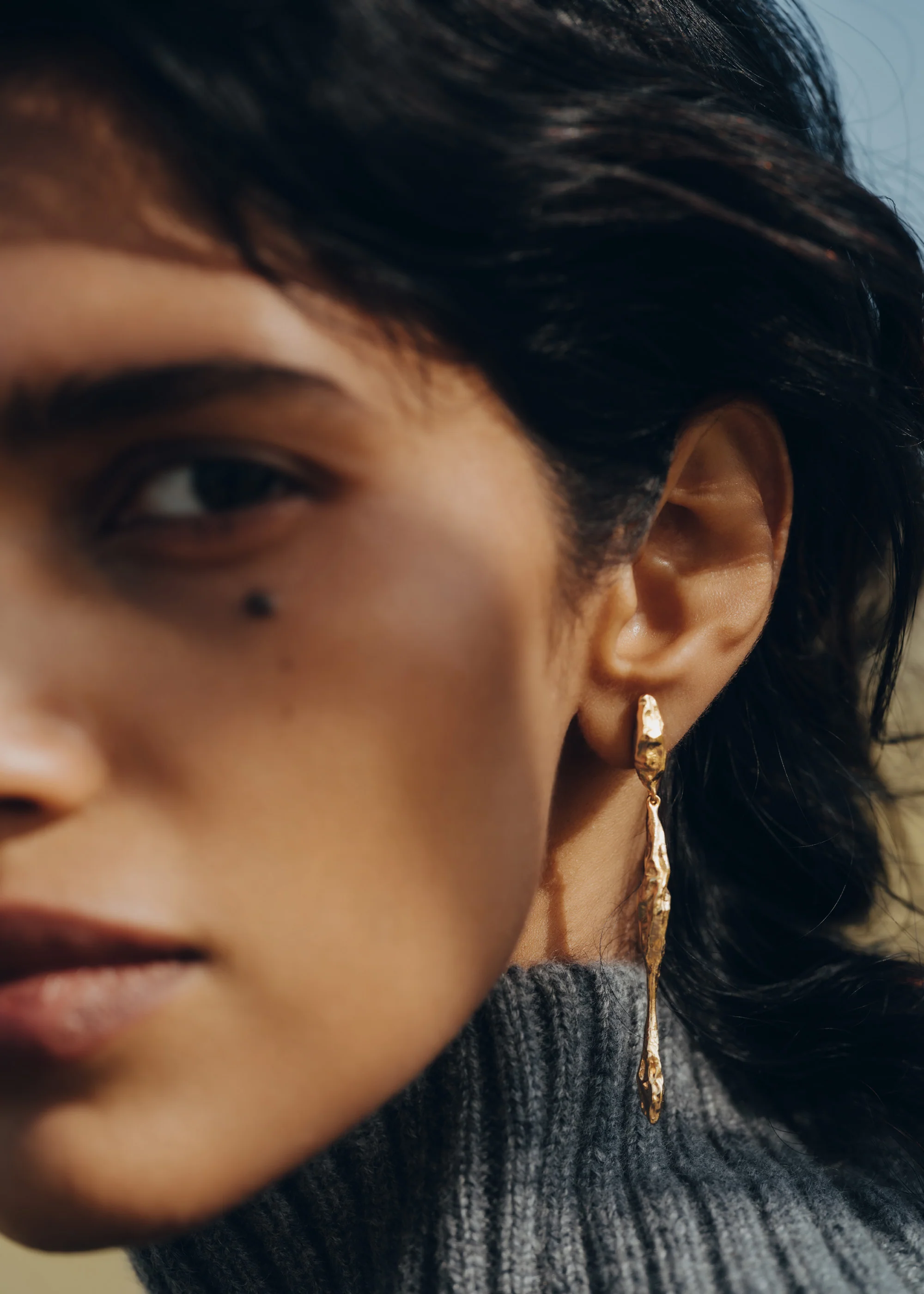 Boucles d’oreilles pendantes Eroz - Dorée à l’or 24 carats - Image 3