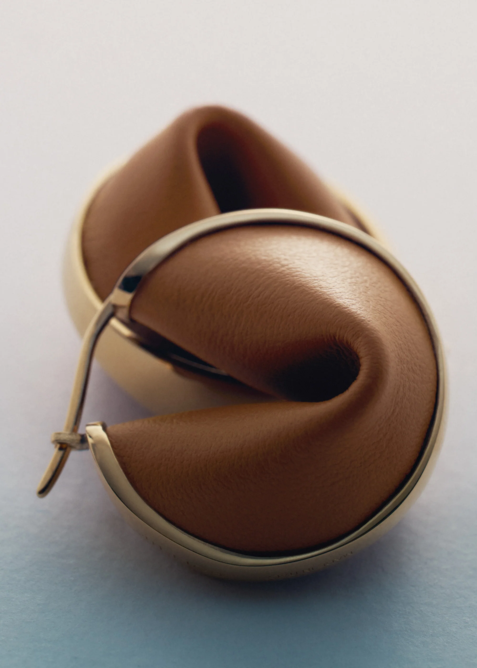 Créoles Ormé - Dorée Cuir Camel - Image 2