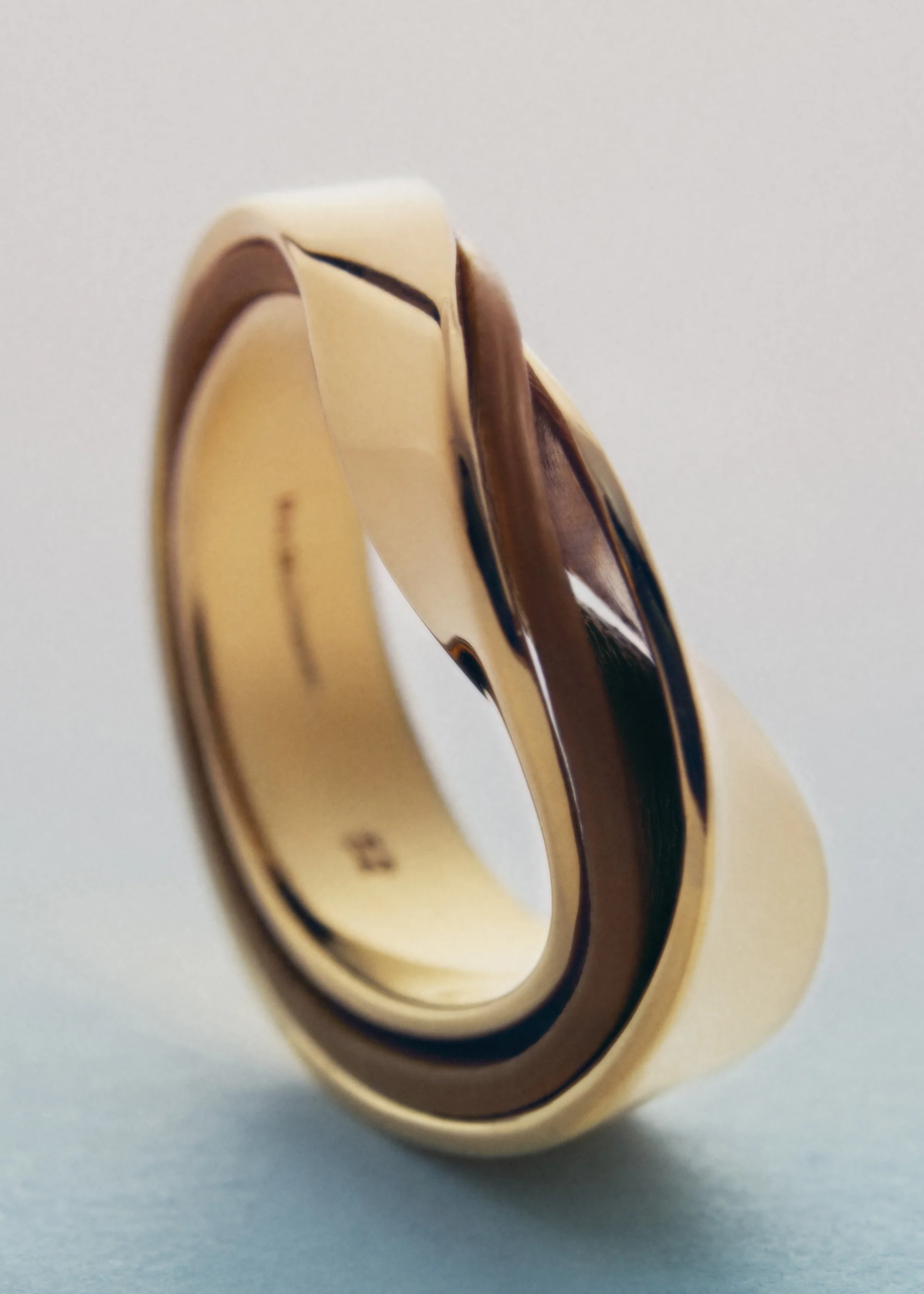 Bague Ormé - Dorée Cuir Camel - Image 3